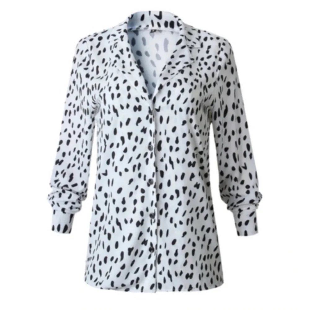 BellanBlue Black & White Dalmatian Print Button-Up Blouse - Picture 3 of 4